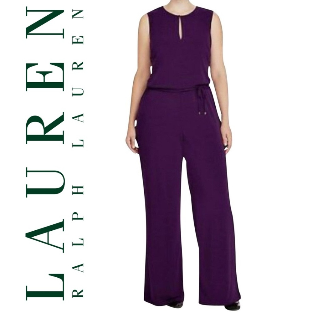Ralph Lauren Purple Keyhole Sleeveless Jumpsuit
